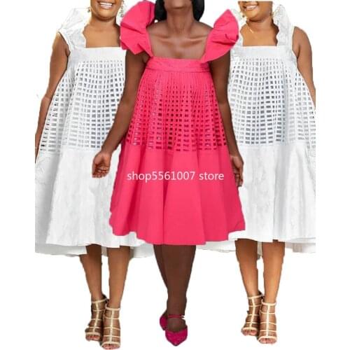 African Women 2021 Summer New Arrival White Plus Size Dress African Dresses for Women