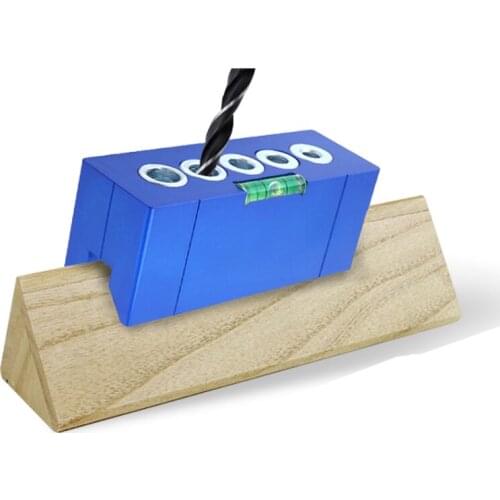 Aluminum Alloy Woodworking 90 Degree Drill Straight Angle Guide with Horizontal Bubble 6/7/8/9/10mm Doweling Jig V-Drill Guide