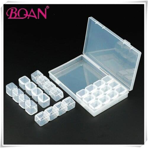 BQAN 28 Grids Nail Art Decorations Storage Box Plastic Empty Storage Case Jewelry Organizer Container Tool Nail Glitter Cases