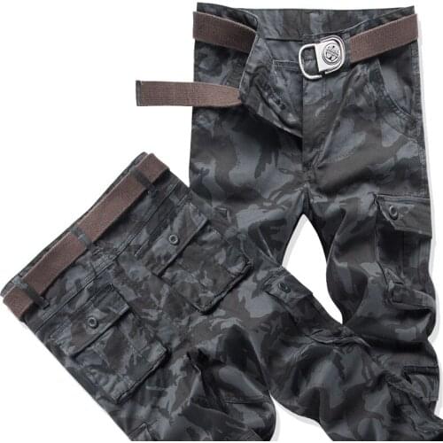Mens Cargo Pants Casual Cotton Multi Pockets Military Tactical Pants Streetwear Overalls Work Combat Long Trousers