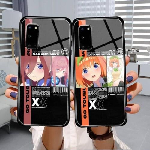Anime sakura matou nakano miku Phone Case Glow Luminous Tempered Glass For Samsung Galaxy S20 5G S10 plus Elite NOTE P9 10E case