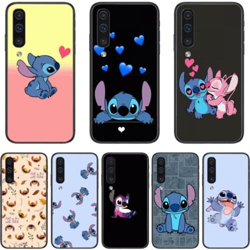Disney Stitch Cute Phone Case Hull For Samsung Galaxy A 3 5 6 7 8 9 E 2018 Plus 2017 E S Black Shell Art Cell Cover TPU