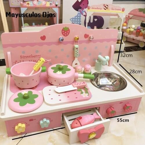 Strawberry Simulation Gas Stove Princess Folding Stove Childrens Play House Cooking And Cooking Educational Toys