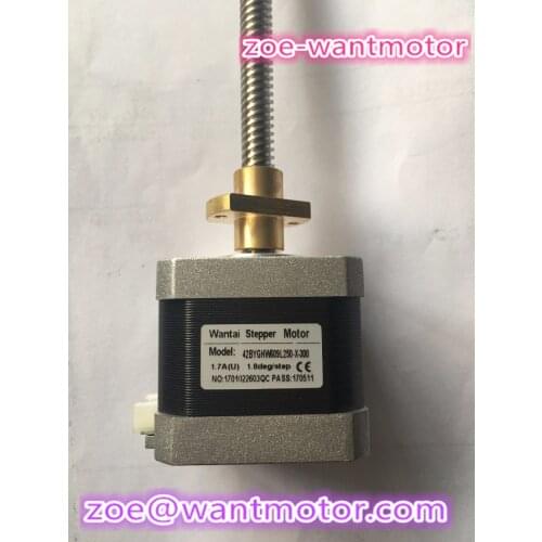Nice liner motor!1pc wantai 42BYGHW609L250-X-300 screw 250mm Tr8*8(P2) 40N.cm 1.7A with connector for 3D printer