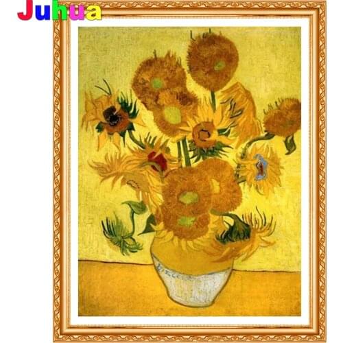 Van Gogh Sunflowers 5d diy diamond painting cross stitch full square round drill flower diamond embroidery gift home decor