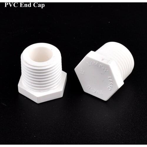 1pc 1/2"~2" Female Thread PVC End Cap Garden Watering Greenhouse Pipe Connector Irrigation System Water Tube Joint Plug Fittings