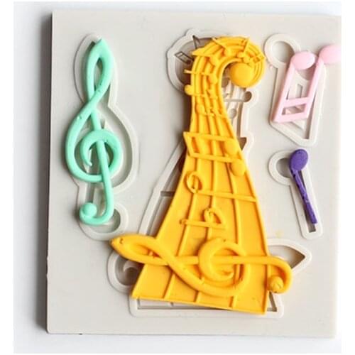 Pastry baking Tools Music Notes Shape Silicone Mold For Fondant Cake Mold Bakware Tools Soap Mold Sugar Tool
