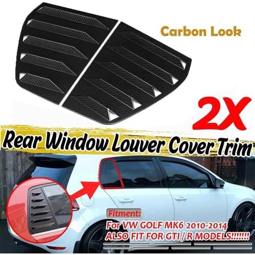 A Pair Car Rear Window Louver Shutter Cover Side Vent Trim For VW Golf MK6 GTI / R MODELS 2010-2014 Auto Accessories