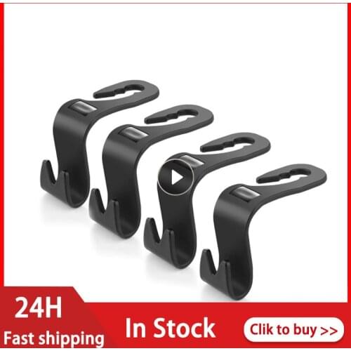 4 Pieces Car Seat Hook 20kg Bearing Rear Seat Hook Headrest Hanger Storage Hooks For Grocery Bag Automotive Products Supplies