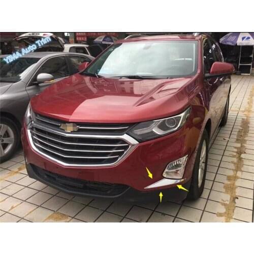 Lapetus Auto Styling Front Fog Lights Lamp Eyelid Eyebrow Cover Trim 2 Pcs Fit For Chevrolet Equinox 2017 2018 2019 2020 ABS