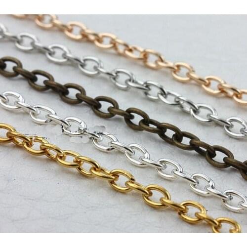 Best Sellers 2x3mm Silver Plated Brass Round Cable Link Chain Jewelry Finding Top Quality Fashion DIY Accessory Jewelry Making
