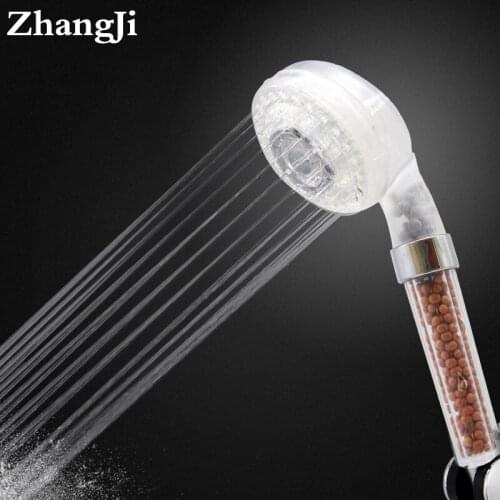 ZhangJi Bathroom Rainfall Shower Head Water Saving Massage Silica Gel Nozzle ABS Plastic Anion Filtration Handheld Shower Heads