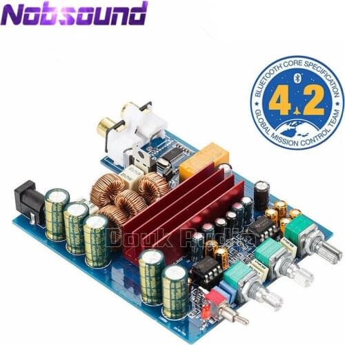 Nobsound 100W*2 Bluetooth 4.2 TPA3116 Mini Digital Power Amplifier Board HiFi Stereo Amp With Treble/Bass independent control