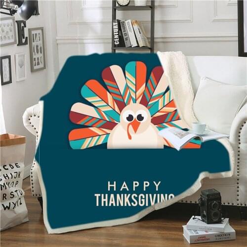 New 3d Thanksgiving Pumpkin Print Sherpa Couch Quilt Cover Travel Bedding Outlet Velvet Plush Throw Fleece Blanket Bedspread