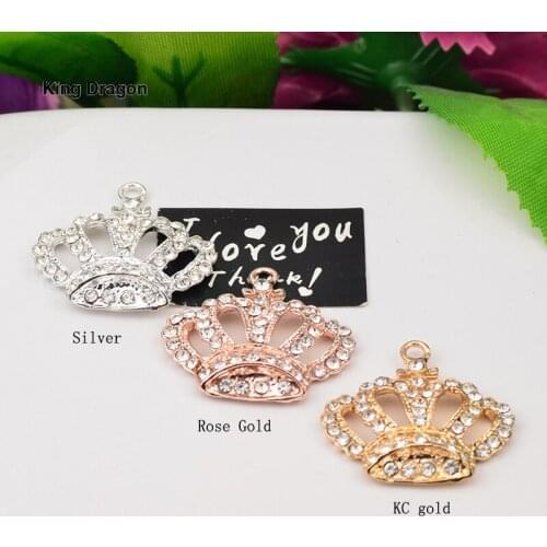 New Arrival Rhinestone Crown Pendant Used On Decoration Flat Back 28MM*28MM 10PCS/Lot Decoration Tiara KD580