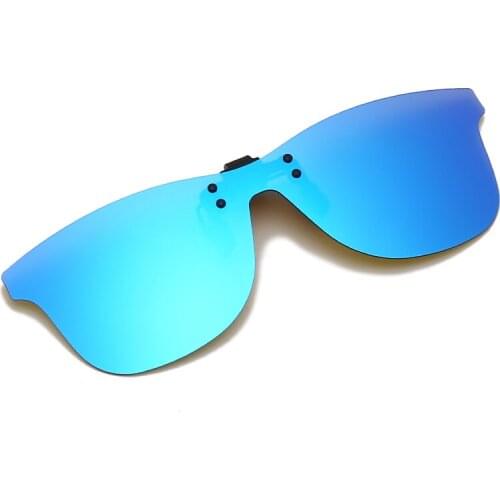 Square Clip on Flip up Polarized Lens For Prescription Glasses Women Men Driving Night Vision Glasses UV Protection Sunglasses