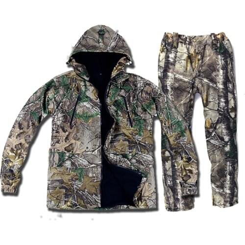 Autumn Winter Warm Hunting Clothes Bird Watching Fishing Cloth Outdoor Bionic Camo Ghillie Suit Sniper Hunting Camouflage Cloth