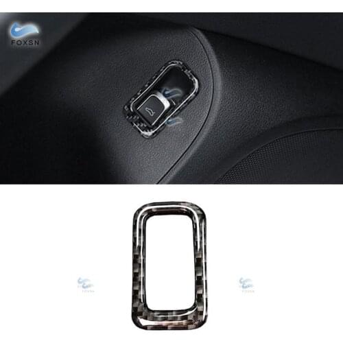 For Audi Q5 2009 2010 2011 2012 2013 2014 2015 2016 2017 Carbon Fiber Car Trunk Switch Panel Frame Cover Trim