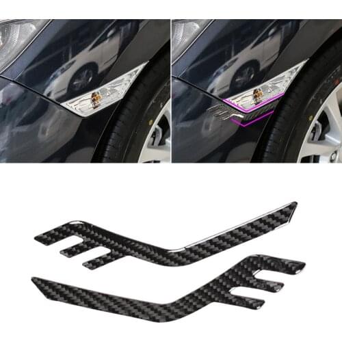 For Honda Civic 10th Gen 2016 2017 2018 2019 Car Carbon Fiber Side Front Headlamp Headlights Eyebrows Eyelids Bumper Cover Trim