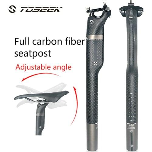 TOSEEK MTB Bicycle Carbon Seatpost 27.2/30.8/31.6mm 3k Matte Glossy Carbon Fiber Seat Post Ultralight Road Bike Seat Tube