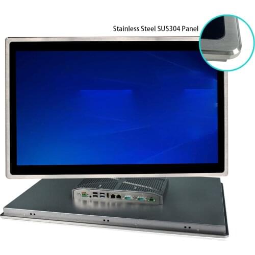 24" industrial fanless touch pc 8th Gen core i3 8145U CPU embedded computer TPM2.0 hardware & software encryption for windows 11