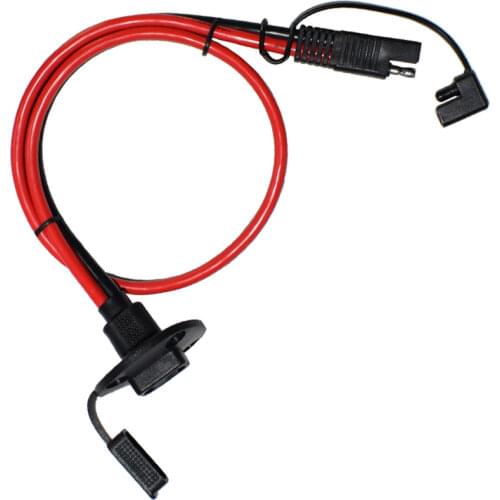 SAE Socket Sidewall Port Weatherproof Universal SAE Connector 10AWG 60cm 30A SAE Cable for Motorcycles Solar Generator Battery