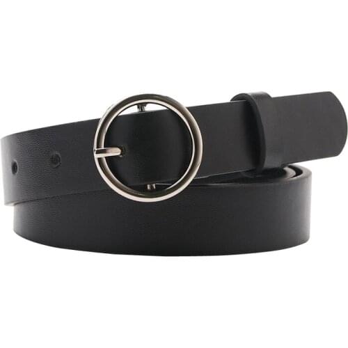 New fashion Women Belt quality Alloy Round pin buckle Imitation leather belt casual simpl Women decoration belt