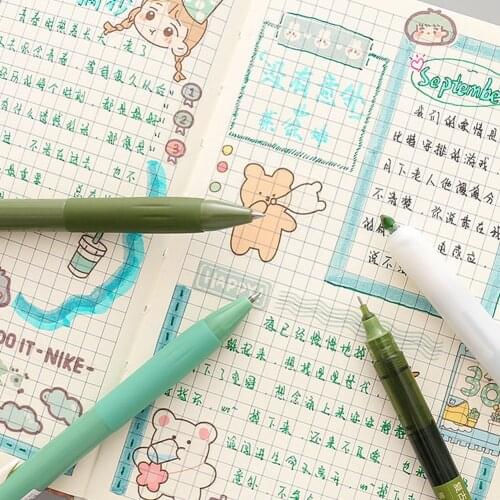 4pcs/set Vintage Color Pens Quick Dry Gel Pen and Highlighter Marker Writing Art Drawing Pens Office School Supplies