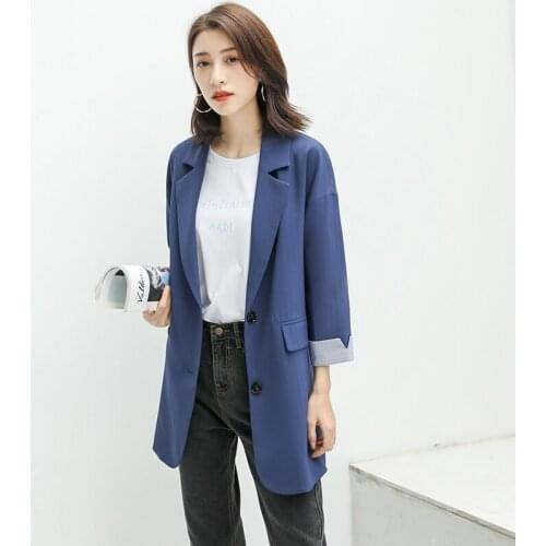 Blue Ladies Blazer Women stripe New Spring Long Sleeve Suit Blazer Female Suit Jacket Blaser Femme Slim Work women blazers