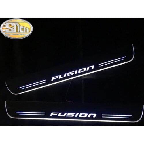 SNCN 4PCS Car LED Door Sill For Ford Fusion 2013 - 2018 2019 Ultra-thin Acrylic Dynamic LED Welcome Light Scuff Plate Pedal