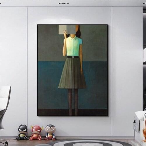 20th Century Contemporary Art On Shown in Hongkong Hand Painted Canvas oil paintings Liuye Artwork Teacher in My Memory