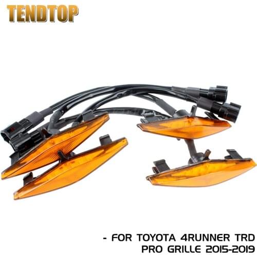 Tendtop For Toyota 4Runner TRD Pro 2014 2015 2016 2017 2018 2019 Car LED Grill Warning Lamp ABS Plastic Durable LED