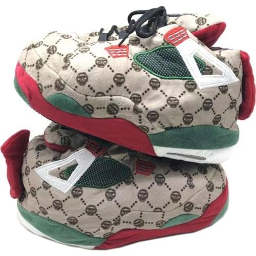 Winter Warm Sneakers Womens/Mens Home Slippers Womens Indoor Plush Sliders One Size 36-43 House Floor Sliders Ladies Slippers