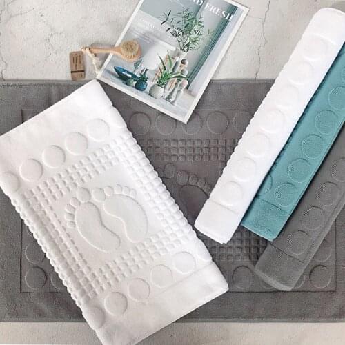 Bathroom Floor Towel Thick Anti-slip Bath Mat Jacquard Little Feet Strong Water Absorption Shower Rugs for Bathtub Hotel 50*80cm