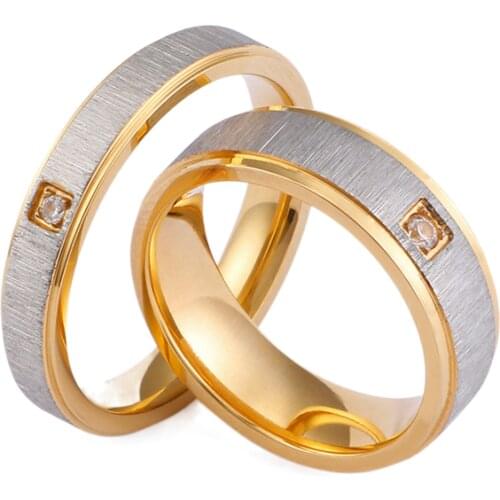 Foreign Trade Jewelry Simple Gold Brushed Single Mens and Womens Universal Couple Rings
