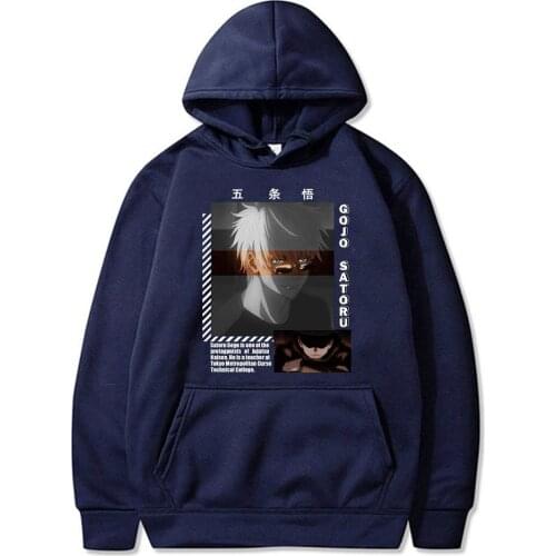 Gojo Jujutsu Kaisen Anime Cool Prints Women Hoody Harajuku Vintage Hoodies Hip Hop Oversized Hoodie Fashion Female Streetwear