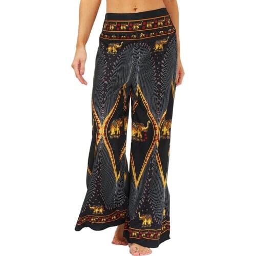 Women Harem Wide Leg Straight Pants,Palazzo Casual Boho Hippie Beach Baggy Yoga Pants