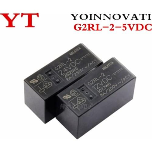 10pcs/lot relay G2RL-2-5VDC G2RL-2-12VDC G2RL-2-24VDC 8A 8PIN