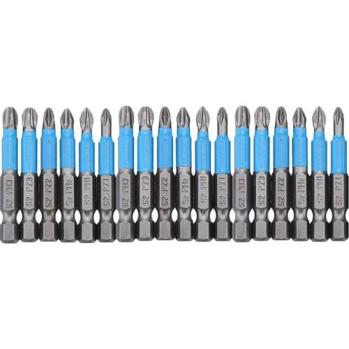 18pcs 50mm Screwdriver Bits Combination Set S2 Steel 1/4 inch Handle Phillips Bit Power Repair Hand Tools