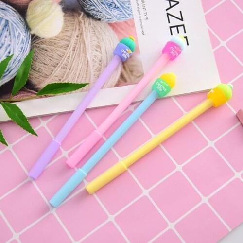 4pcs Color Cactus gel pen Potting plant 0.5mm ballpoint pens Black ink refill Stationery Office School supplies Canetas F919