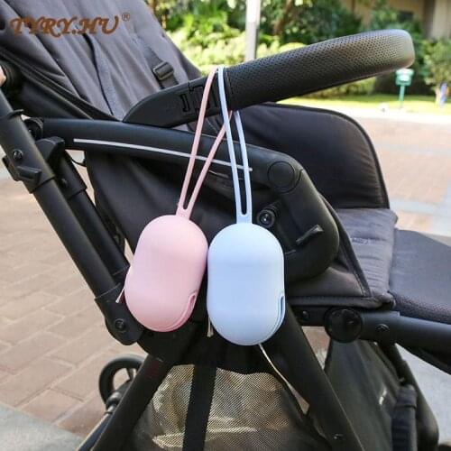 TYRY.HU Portable Baby Infant Kids Pacifier Nipple Chain Cradle Case Holder Travel Silicone Storage Box 5pcs