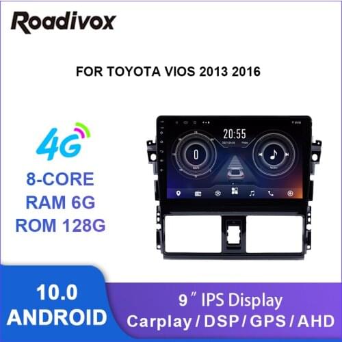 9" android 10.0 car radio video gps navigation player for Toyota VIOS YARIS 2014 2015 2016 multimedia autoradio stereo