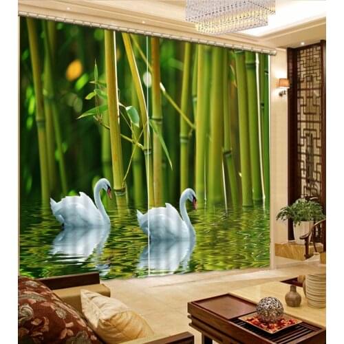 Bamboo forest surface 3d Curtains Customize Kitchen Window Curtains Modern Curtains For Living room