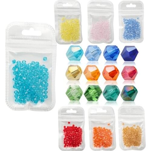 4mm Crystal Glass Beads Bicone Beads Shiny Diamond Loose Spacer Beads for Clothes Phone case bracelet DIY Jewelry Making 1000pcs