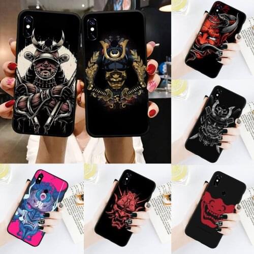 Japanese samurai oni mask Phone Cases For Xiaomi Redmi note 7 8 9 t k30 max3 9 s 10 pro lite