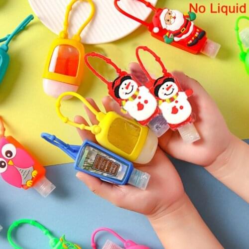 1pc 30ml Cute Cartoon Silicone Bath Shower Hand Sanitizer Bottle Hangable Portable Liquid Soap Dispenser Container Refill Bottle