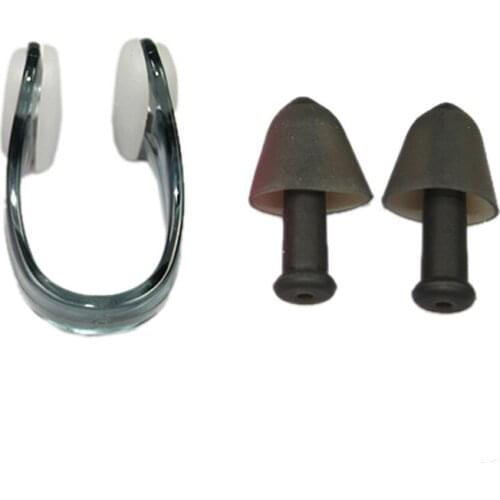 Hot PVC Swimming Nose Clip Ear Plug + Clear Case Unisex Black Color
