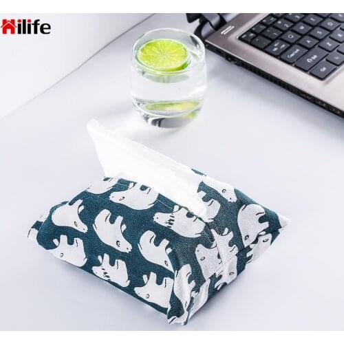 HILIFE Paper Container Case Cotton Napkin Holder Cover Paper Towels Bag paper Bag Pumping Paper Storage Box Linen Tissue Box