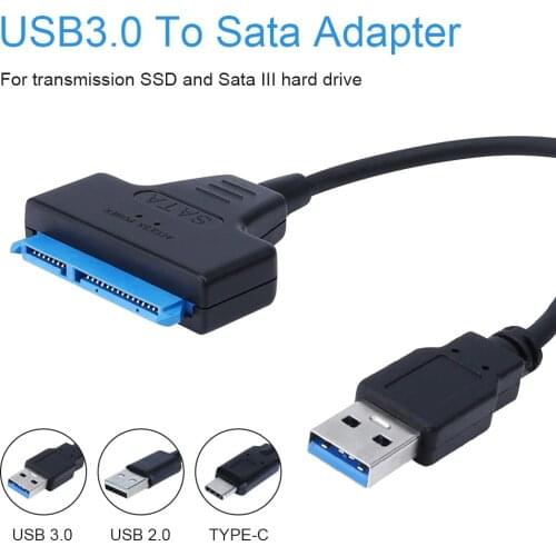 USB 3.0 SATA 3 Cable Sata to USB 3.0 Adapter Up to 6 Gbps Support for 2.5 Inch External SSD HDD Hard Drive 22 Pin Sata III Cable