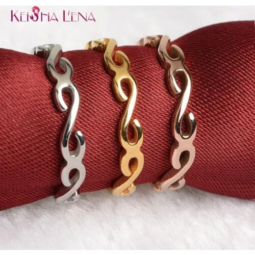 Keisha Lena Top Quality 24k Gold Ip plating 316L Titanium Steel Not Fade Fine Korean Version Of The Tail Ring New 2020